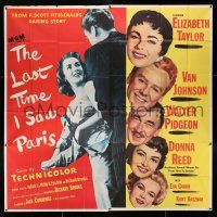 4j217 LAST TIME I SAW PARIS 6sh '54 Elizabeth Taylor, Van Johnson, Walter Pidgeon, Donna Reed!