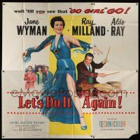4j219 LET'S DO IT AGAIN 6sh '53 Ray Milland on drums + full-length sexy go girl Jane Wyman!