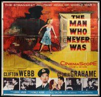 4j222 MAN WHO NEVER WAS 6sh '56 Clifton Webb, Gloria Grahame, strangest military hoax of WWII!