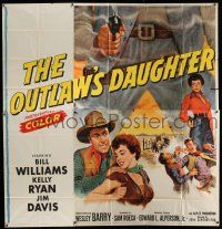 4j230 OUTLAW'S DAUGHTER 6sh '54 cowboy Bill Williams, Kelly Ryan, cool art of smoking gun!