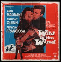 4j262 WILD IS THE WIND 6sh '58 Anthony Quinn, Tony Franciosa embracing sexy Anna Magnani!