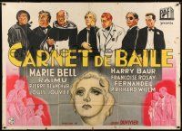 4j030 LIFE DANCES ON Argentinean 39x55 '37 Julien Duvivier's Un carnet de bal, art of Marie Bell!