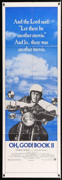 4j019 OH, GOD! BOOK II set of 4 door panels '80 great wacky image of George Burns on a motorcycle!
