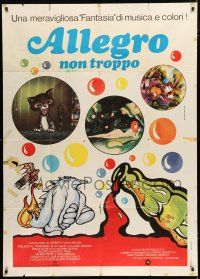 4j096 ALLEGRO NON TROPPO Italian 1p '76 Bruno Bozzetto, great wacky cartoon artwork!