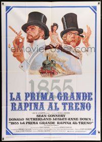 4j133 GREAT TRAIN ROBBERY Italian 1p '79 art of Connery, Sutherland & Lesley-Anne Down by Tom Jung!