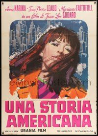 4j149 MADE IN U.S.A. Italian 1p '68 Jean-Luc Goddard, different Cesselon art of Anna Karina!