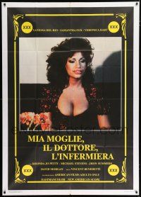 4j151 MIA MOGLIE, IL DOTTORE, L'INFERMIERA Italian 1p '89 great c/u of sexy Vanessa Del Rio!