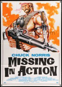 4j153 MISSING IN ACTION 2 Italian 1p '85 different art of action hero Chuck Norris by Symeoni!