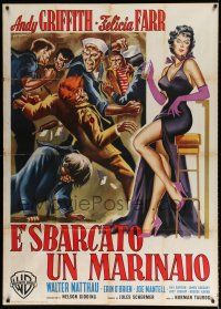 4j162 ONIONHEAD Italian 1p '58 different art of Andy Griffith & sexy Felicia Farr by Symeoni!