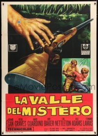 4j188 VALLEY OF MYSTERY Italian 1p '67 cool different art of hand reaching for rifle!