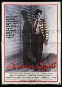 4j068 AMERICAN GIGOLO Italian 2p '80 male prostitute Richard Gere is being framed for murder!