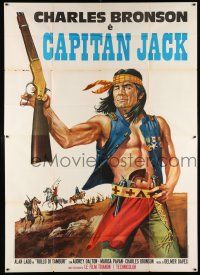 4j075 DRUM BEAT Italian 2p R72 different Crovato art of Charles Bronson as Capitan Jack!
