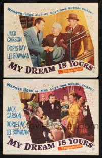 4k963 MY DREAM IS YOURS 2 LCs '49 Doris Day, Jack Carson, Adolphe Menjou, Arden, Michael Curtiz!
