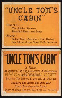 4k994 UNCLE TOM'S CABIN 2 LCs '27 Harriet Beecher Stowe, Universal's $2,000,000 picture!