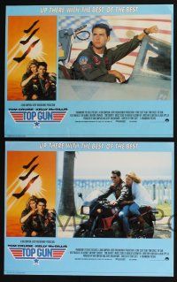 4k473 TOP GUN 8 English LCs '86 great images of Tom Cruise & Kelly McGillis, Navy fighter jets!