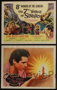 4k065 7th VOYAGE OF SINBAD 8 LCs '58 Ray Harryhausen, classic fantasy special effects images!