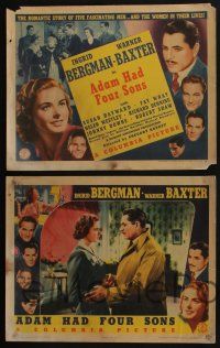 4k069 ADAM HAD FOUR SONS 8 LCs '41 great images of Ingrid Bergman, Warner Baxter, Susan Hayward!