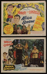 4k072 AFRICA SCREAMS 8 LCs '49 Bud Abbott & Lou Costello in jungle w/ crocodile & natives!