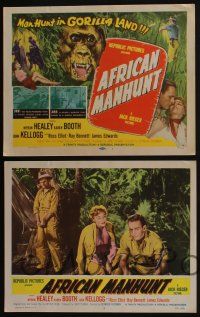 4k073 AFRICAN MANHUNT 8 LCs '54 in the forbidden jungle where no white man dared go!