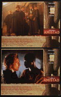 4k081 AMISTAD 8 LCs '97 Steven Spielberg directed, Morgan Freeman, Anthony Hopkins!