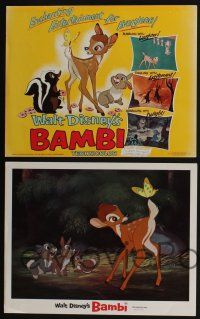 4k043 BAMBI 9 LCs R66 Walt Disney cartoon deer classic, great images with Thumper & Flower!