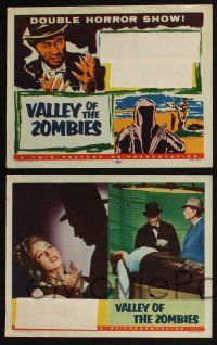 4k665 CATMAN OF PARIS/VALLEY OF THE ZOMBIES 4 LCs '56 cool menacing images from monster double-bill!