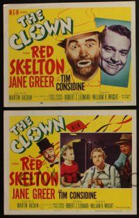 4k150 CLOWN 8 LCs '53 great wacky portraits of Red Skelton, gorgeous Jane Greer!