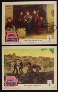 4k808 COWBOY FROM LONESOME RIVER 3 LCs '44 Charles Starrett, Vi Athens, in western action!
