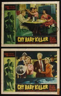 4k810 CRY BABY KILLER 3 LCs '58 Harry Lauter, Carolyn Mitchell, cool border art of Jack Nicholson!