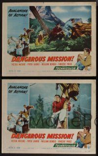 4k168 DANGEROUS MISSION 8 LCs '54 Victor Mature, Vincent Price, an avalanche of action!