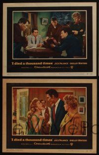 4k263 I DIED A THOUSAND TIMES 8 LCs '55 Mad Dog Earle Jack Palance & sexy Shelley Winters!