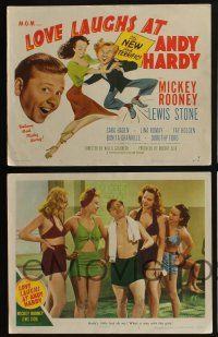 4k313 LOVE LAUGHS AT ANDY HARDY 8 LCs '47 images of Mickey Rooney, Lewis Stone, Hirschfeld tc!