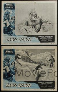 4k537 MAN BEAST 7 LCs '56 cool images, some with the bestial sub-human Yeti monster!