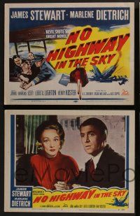 4k354 NO HIGHWAY IN THE SKY 8 LCs '51 James Stewart, gorgeous Marlene Dietrich & Glynis Johns!