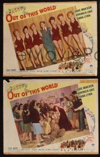 4k863 OUT OF THIS WORLD 3 LCs '45 wacky Eddie Bracken, Diana Lynn, sexy showgirls, musical!