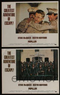 4k541 PAPILLON 7 LCs '73 prisoners Steve McQueen & Dustin Hoffman, Devil's Island escape!
