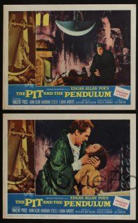 4k380 PIT & THE PENDULUM 8 LCs '61 Vincent Price, pretty Barbara Steele, Roger Corman, Poe!
