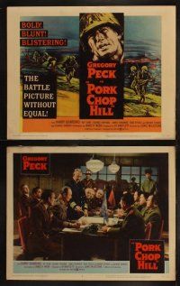 4k383 PORK CHOP HILL 8 LCs '59 Lewis Milestone directed, cool art of Korean War soldier Gregory Peck