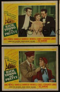 4k867 RICH, YOUNG & PRETTY 3 LCs '51 Jane Powell is romanced in Paris France, Wendell Corey!