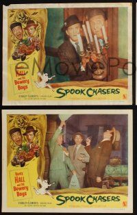 4k878 SPOOK CHASERS 3 LCs '57 Huntz Hall and the Bowery Boys, cool border art!