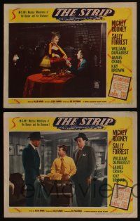 4k637 STRIP 5 LCs '51 Mickey Rooney & sexy Sally Forrest in crime film noir!
