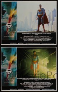 4k453 SUPERMAN 8 LCs '78 comic book hero Christopher Reeve, Gene Hackman, Margot Kidder, Peak art!