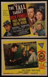 4k457 TALL TARGET 8 LCs '51 Anthony Mann film noir, Dick Powell & Paula Raymond!