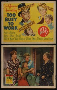 4k471 TOO BUSY TO WORK 8 LCs '39 Jones Family, Jed Prouty, Spring Byington & Andrew Tombes!
