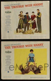 4k476 TROUBLE WITH HARRY 8 LCs '55 Alfred Hitchcock, Edmund Gwenn, Forsythe, Shirley MacLaine!