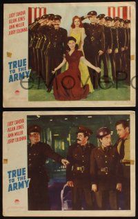 4k886 TRUE TO THE ARMY 3 LCs '42 1 w/Judy Canova, Ann Miller, Jerry Colonna & saluting soldiers!