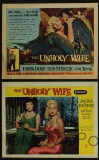 4k478 UNHOLY WIFE 8 LCs '57 sexy half-devil half-angel bad girl Diana Dors & Rod Steiger!