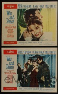 4k489 WAR & PEACE 8 LCs '56 Audrey Hepburn, Henry Fonda & Mel Ferrer, Leo Tolstoy epic!