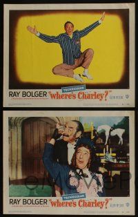 4k499 WHERE'S CHARLEY 8 LCs '52 wacky images of cross-dressing Ray Bolger in the title role!