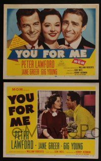 4k513 YOU FOR ME 8 LCs '52 should pretty Jane Greer marry Peter Lawford or Gig Young, money or love
